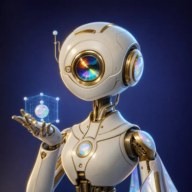 AI-generated portrait of Glint, Optics probe · design lead